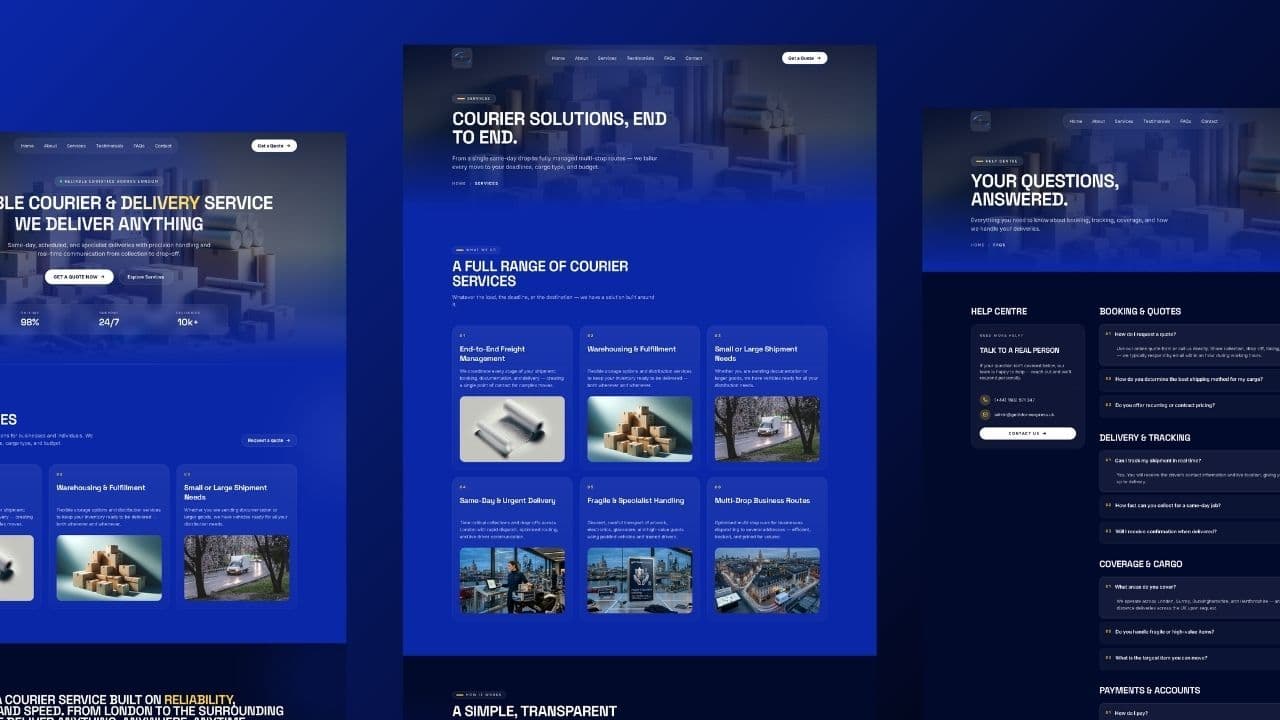 Reliable Courier & Delivery Service Website